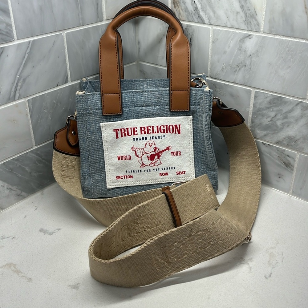 TRUE RELIGION MINI LOGO TOTE BAG